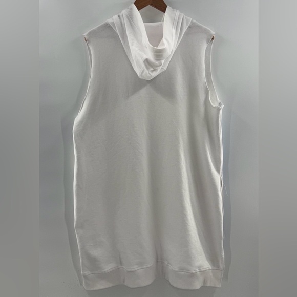 NWT Calvin Klein Performance Hooded Logo Sweatshirt Mini Dress White Pockets 2X - Picture 11 of 14